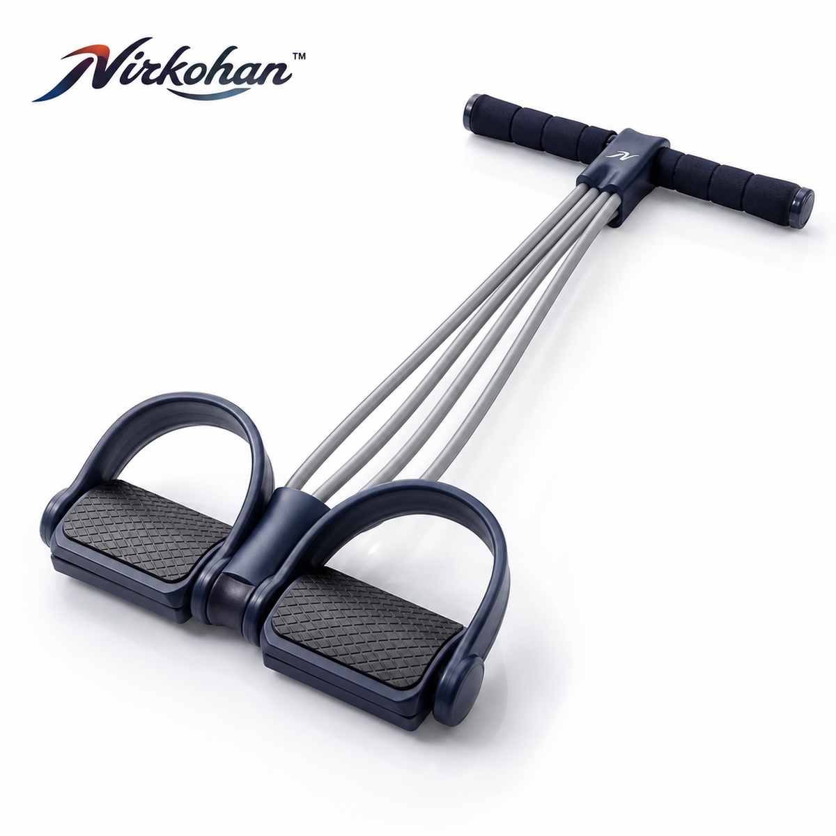 Nirkohan™ FlexCore Pedal Resistance Trainer – 4-Tube Foot Pedal Exercise Bands with Handles for Full Body, Core, Arms & Legs
