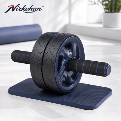 Nirkohan™ GlidePro Wide-Wheel Ab Roller – Core Exercise Wheel with Ergonomic Handles & Knee Pad