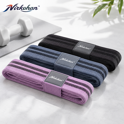 Nirkohan™ MotionLoop Fabric Resistance Bands – 3-Level Non-Slip Workout Band Set for Glutes, Legs, Pilates & Home Training