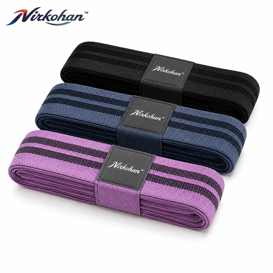 Nirkohan™ MotionLoop Fabric Resistance Bands – 3-Level Non-Slip Workout Band Set for Glutes, Legs, Pilates & Home Training