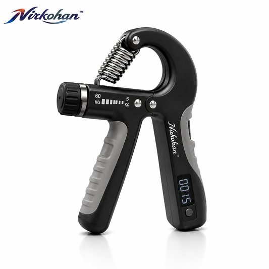 Nirkohan™ GripTrack Digital Hand Strengthener – Adjustable Hand Grip Trainer with Rep Counter